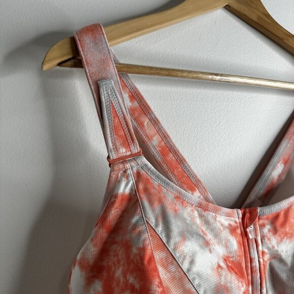Shefit Ultimate Sports Bra 6Luxe Orange Tie Dye Zip Front Adjustable Support - Picture 2 of 8